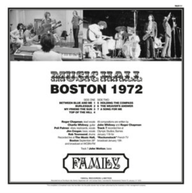 FAMILY - Boston Music Hall 1972