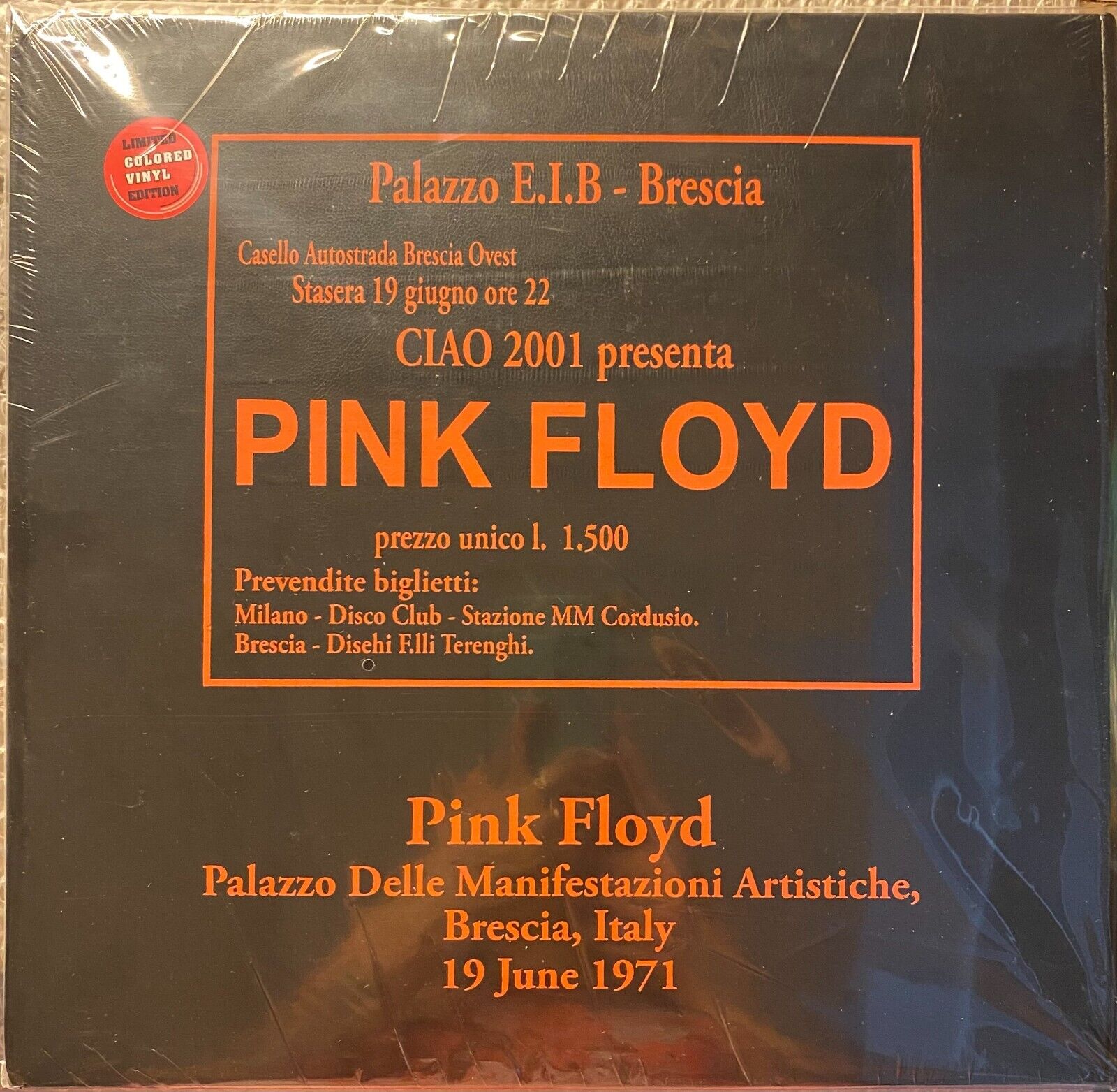 PINK FLOYD - BRESCIA, JUNE 19, 1971 - LIMITED COLORED VINYL 